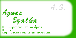 agnes szalka business card
