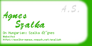 agnes szalka business card